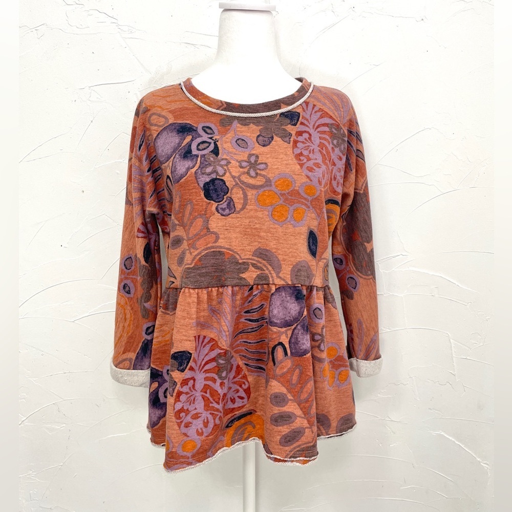 Anthropologie Saturday Sunday Colleen Floral Baby Doll Sweatshirt​ - Picture 3 of 9